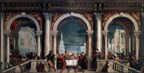  Bức tranh Đại tiệc tại nhà Levi được họa sĩ Paolo Veronese vẽ năm 1573. Ảnh: wikiart. 