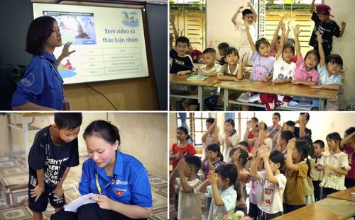 Lớp học văn hóa hè mang kiến thức, niềm vui cho các em nhỏ. Ảnh: CTV