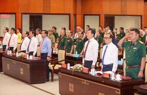 Đại biểu dự họp mặt người có công với cách mạng tiêu biểu tại TP Hồ Chí Minh. (Ảnh: AX)