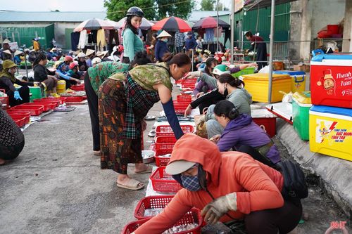 Chỉ trong vài giờ buổi sáng, những rổ mực đầy ắp dần vơi đi.
