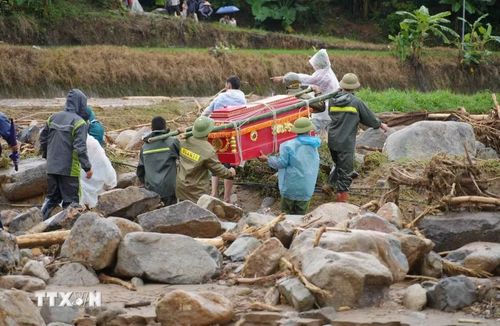 Lũ quét gây tang thương một vùng quê Mường Than. (Ảnh: Nguyễn Oanh/TTXVN)