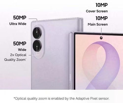 Camera Galaxy Z Fold 8 gồm cảm biến chính 50MP và camera góc siêu rộng 50MP