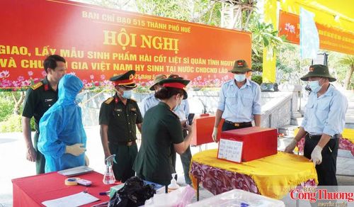 Lấy mẫu sinh phẩm hài cốt liệt sĩ phục vụ giám định ADN