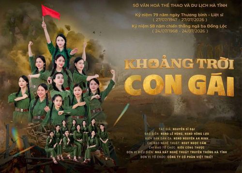 Vở kịch hát "Khoảng trời con gái" được biểu diễn dịp này sẽ đưa khán giả trở về những năm tháng khốc liệt ở Ngã ba Đồng Lộc, khắc họa vẻ đẹp tâm hồn, sự hy sinh anh dũng của 10 nữ TNXP, qua đó góp phần lan tỏa giá trị lịch sử và truyền thống yêu nước đến với công chúng.