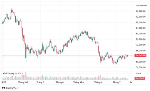 Bitcoin chật vật quanh vùng 60.000 USD. Ảnh: TradingView.