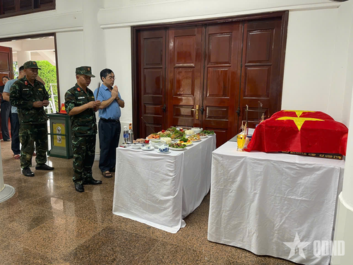 Hài cốt liệt sĩ được di chuyển, bảo quản tại Nhà quàn Nghĩa trang Liệt sĩ Quốc gia Độc Lập, tỉnh Điện Biên.
