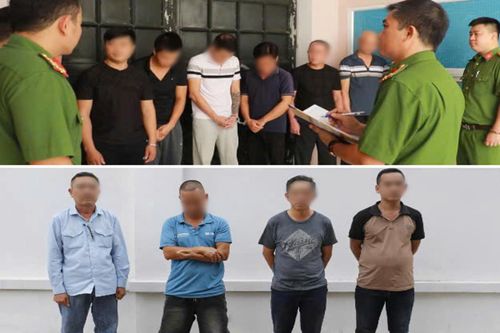 Các đối tượng liên quan đến hai đường dây cá độ bóng đá.