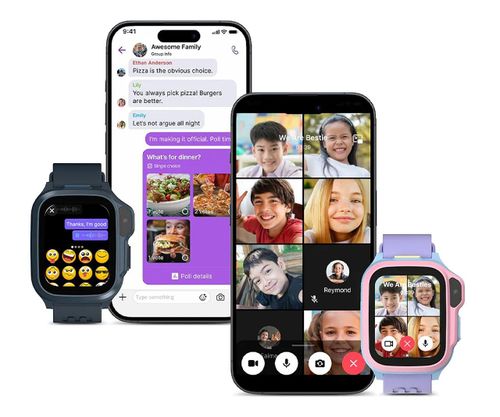 Người dùng myFirst Fone S4 có thể thực hiện các cuộc gọi video nhóm.