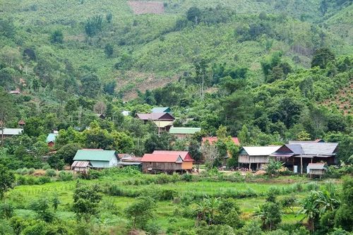 Những ngôi làng Bahnar ở vùng rừng núi Đăk Sơmei bước vào mùa răng rẽl, khi hầu hết người lớn đều theo nhau lên rừng tìm “lộc rừng”. Ảnh: Hoàng Ngọc