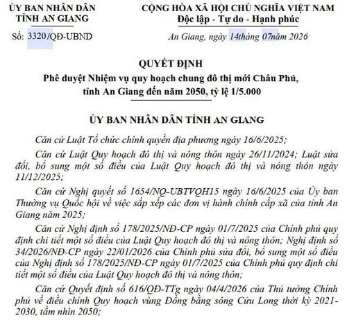 Quy hoạch đô thị mới Châu Phú sẽ nghiên cứu bổ sung tính chất chức năng phù hợp với định hướng phát triển vùng.