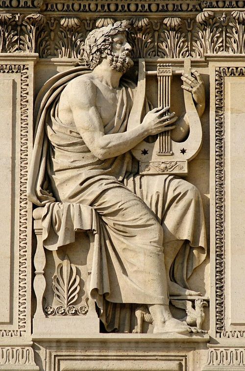 Phù điêu khắc họa Homer tại bảo tàng Louvre, Pháp. Ảnh: Wikipedia.