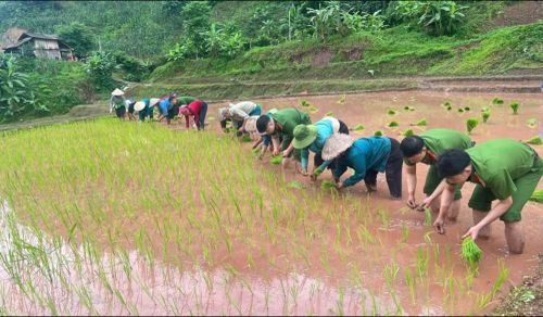 Cán bộ, chiến sĩ Công an xã Quảng Lâm đã góp phần thực hiện hiệu quả phương châm bám địa bàn, gần dân, sát dân