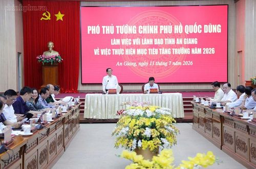 Phó Thủ tướng Chính phủ Hồ Quốc Dũng làm việc với tỉnh An Giang - Ảnh: VGP/Gia Huy.