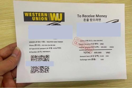 Hình ảnh giả mạo giao dịch từ nước ngoài được các đối tượng tạo bằng AI để chiếm đoạt khoản tiền mà người xin việc đã chuyển. (Ảnh: NVCC)