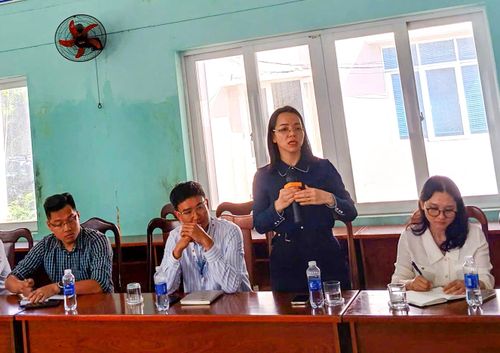 Đại diện Cảng Quốc tế Cái Mép (CMIT) phát biểu tại buổi làm việc. Ảnh: THÀNH HUY