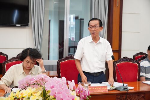 PGS-TS Trần Hoàng Ngân góp ý tại hội thảo góp ý dự án Luật Phát triển đô thị. Ảnh: PHƯƠNG UYÊN