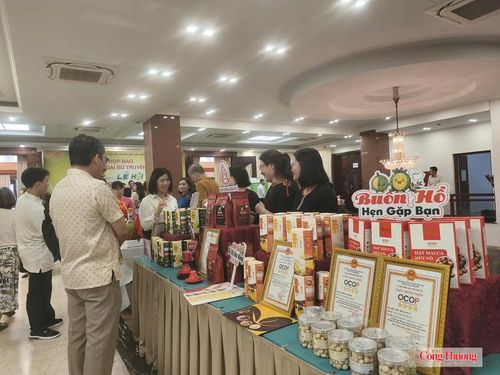 Doanh nghiệp tham gia giới thiệu gian hàng trong khuôn khổ sự kiện.