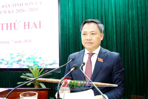 Đồng chí Nguyễn Đình Việt, Phó Bí thư Tỉnh ủy, Chủ tịch UBND tỉnh báo cáo tại Kỳ họp.