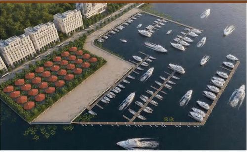 Bến du thuyền quốc tế là điểm nhấn của khu đô thị, nằm ở phía Đông, giáp sông Sài Gòn. (Nguồn: Nhà đầu tư)