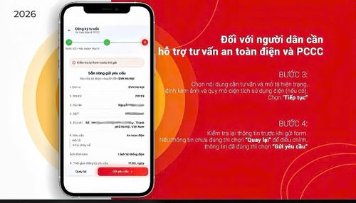  Giao diện để người dùng lựa chọn loại hình cơ sở như nhà ở, nhà ở kết hợp kinh doanh, nhà trọ, nhà xưởng hoặc kho, khai báo quy mô công trình (số tầng, diện tích sử dụng), mô tả nội dung cần tư vấn và tải lên hình ảnh thực tế (nếu có) trước khi chuyển hồ sơ đến cơ quan chức năng. 