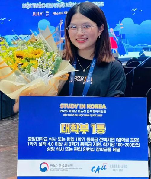 Thùy Dương xuất sắc giành giải Nhất tại Cuộc thi nói tiếng Hàn dành cho học sinh - sinh viên toàn quốc, năm 2025.