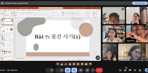 Thùy Dương đồng hành cùng học viên trong lớp học tiếng Hàn online từ những ngày đầu mới mở lớp.