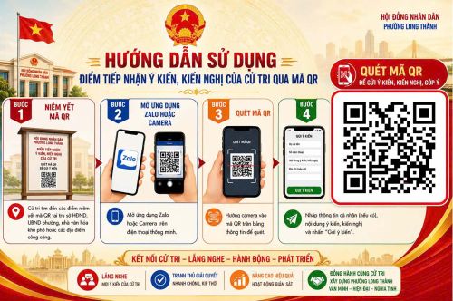 Hướng dẫn thực hiện ứng dụng HĐND phường Long Thành - Kết nối cử tri số. Ảnh: Lê Hùng
