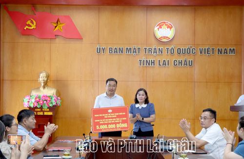 Trung tâm Văn hóa, Thể thao thanh thiếu nhi tỉnh Tuyên Quang trao ủng hộ nhân dân vùng lũ Mường Than.