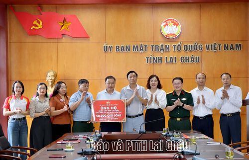 Hội Doanh nhân trẻ tỉnh Lai Châu ủng hộ đồng bào vùng lũ Mường Than.