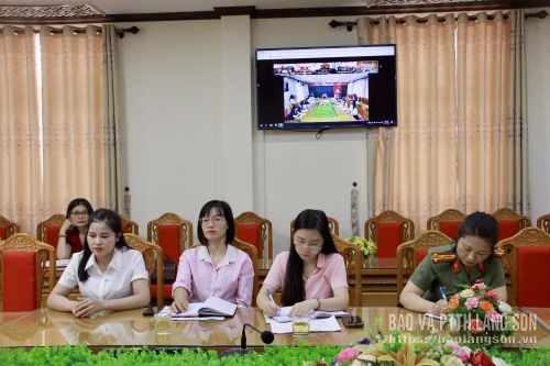 Các đại biểu dự hội thảo tại điểm cầu Lạng Sơn