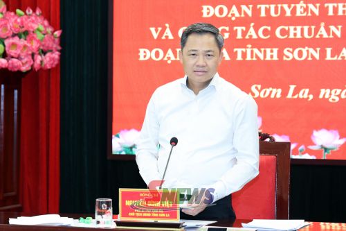 Đồng chí Chủ tịch UBND tỉnh phát biểu tại cuộc họp.