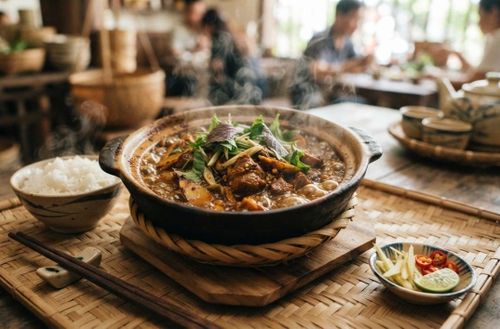Món rựa mận có thể ăn với cơm hoặc bún. (Ảnh: RN)