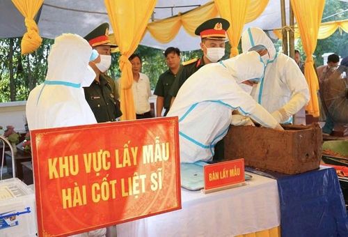 Khu vực lấy mẫu hài cốt liệt sĩ