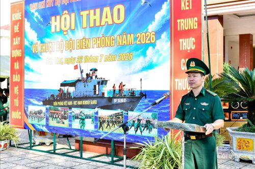 Đại tá Phạm Lê Xuân Bình, Chỉ huy trưởng BĐBP thành phố phát biểu bế mạc hội thi.