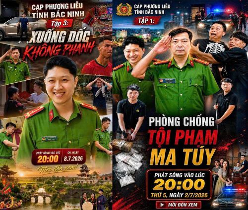 Hình ảnh poster các tập video ngắn do Công an phường Phương Liễu sản xuất, giới thiệu đến người dân qua các trang mạng xã hội.