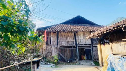Nhà sàn của người Tày với mái ngói âm dương, nét kiến trúc truyền thống gắn bó với đời sống bản làng vùng cao.