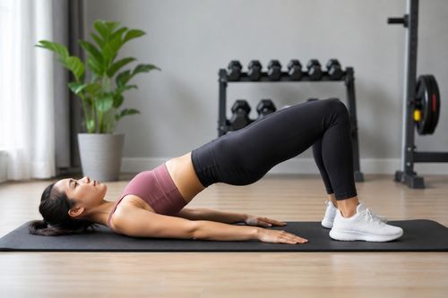 Bài tập cầu mông có thể giúp tăng sức mạnh cơ mông lớn, cơ mặt sau đùi và cơ lưng dưới.