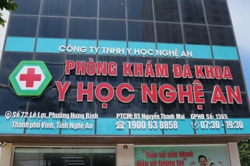 Phòng khám đa khoa Y học Nghệ An, nơi 10 bị can bị khởi tố về tội "Lừa dối khách hàng".