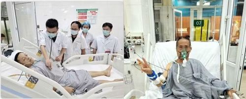 Ban lãnh đạo Viện Y học nhiệt đới Bạch Mai khám và động viên người bệnh - Ảnh BVCC