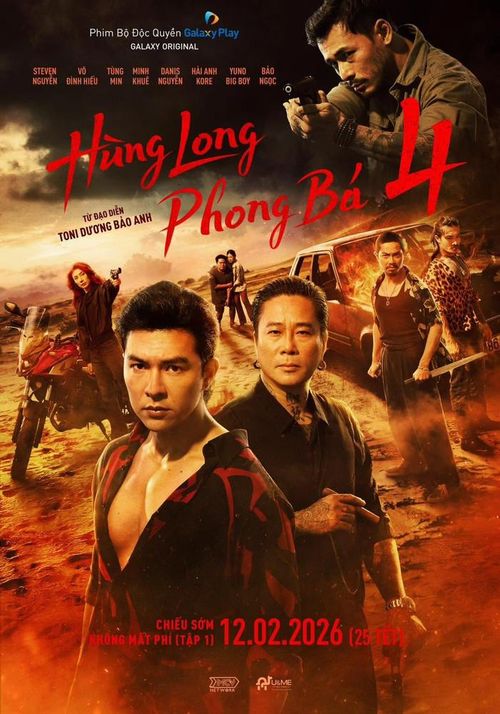 Steven Nguyễn gắn bó với vai Long qua nhiều phần của Hùng Long Phong Bá trước khi tạo dấu ấn với Mưa Đỏ. Ảnh: Galaxy Play.