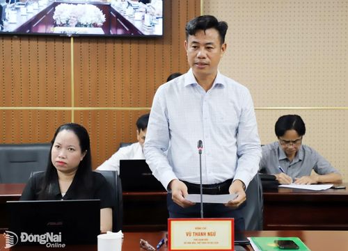 Phó Giám đốc Sở Văn hóa, Thể thao và Du lịch thành phố Đồng Nai Vũ Thanh Ngữ phát biểu tại hội nghị. Ảnh: My Ny