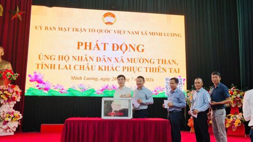 Ủy ban Mặt trận Tổ quốc Việt Nam xã Minh Lương phát động ủng hộ Nhân dân xã Mường Than, tỉnh Lai Châu khắc phục hậu quả thiên tai.