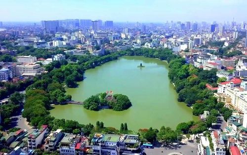 Hồ Hoàn Kiếm nhìn từ trên cao. Ảnh minh họa