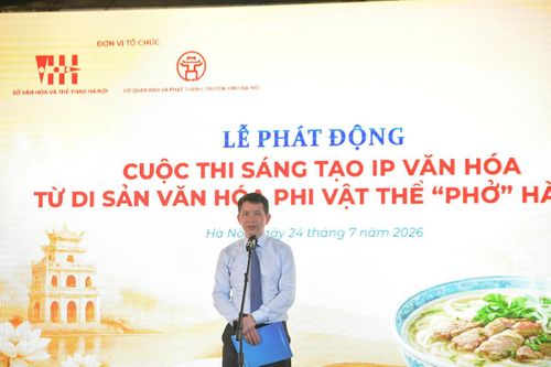 Ông Phạm Tuấn Long - Giám đốc Sở Văn hóa và Thể thao thành phố Hà Nội phát biểu.