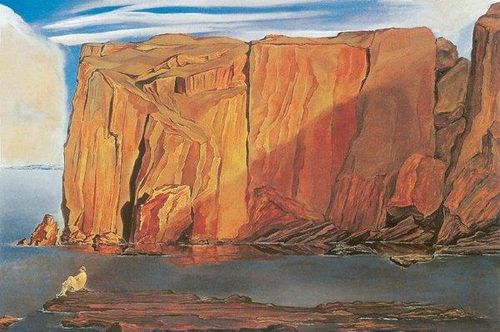  Bức tranh Penya-Segats (Người phụ nữ trên bãi đá) được họa sĩ Salvador Dalí vẽ năm 1926. Ảnh: reader.digitalbooks.pro. 