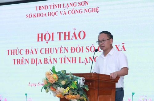 Đồng chí Trần Hữu Giang, Phó Giám đốc Sở Khoa học và Công nghệ tỉnh Lạng Sơn phát biểu khai mạc Hội thảo.