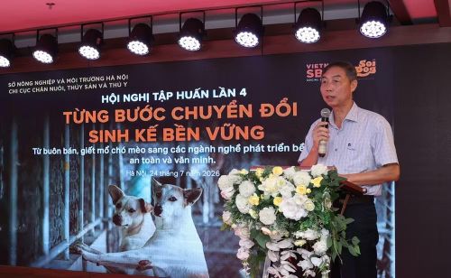 Ông Nguyễn Đình Đảng, Chi cục trưởng Chi cục Chăn nuôi, Thủy sản và Thú y Hà Nội phát biểu