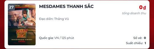 Bộ phim Mesdames Thanh Sắc hiện không bán được vé. (Ảnh: Chụp màn hình)