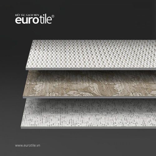  Gạch 3rd Firing của Eurotile tạo ra những hiệu ứng nổi trên bề mặt họa tiết thay vì hiệu ứng in phẳng kỹ thuật số. (Ảnh: BST Nhật Nguyệt, BST Diệp Vũ, BST Châu Sa) 