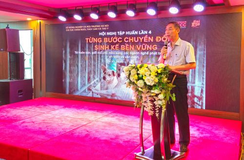 Chi cục trưởng Chi cục Chăn nuôi, Thủy sản và Thú y Hà Nội Nguyễn Đình Đảng phát biểu. Ảnh: Ánh Dương